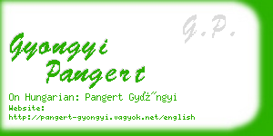 gyongyi pangert business card